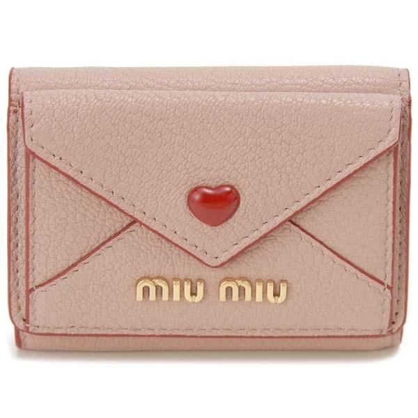 miu miu（ミュウミュウ） 三つ折り財布 レディース ピンク 5MH021 2BC3