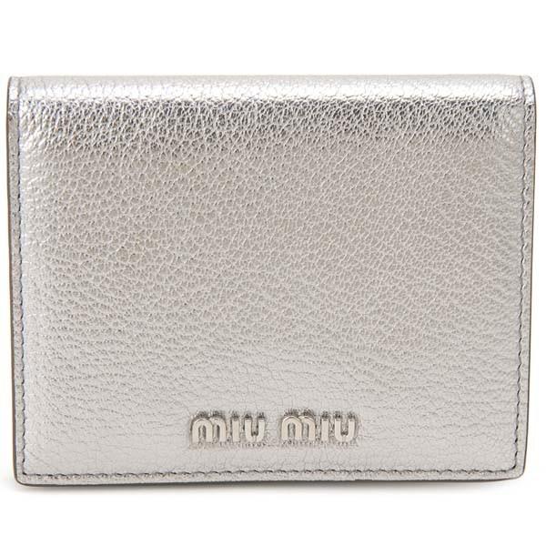ミュウミュウMIUMIU 二つ折り財布 レディース クロモ 5MV204-034-F0135 