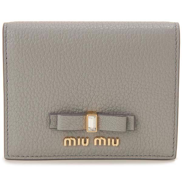 miu miu（ミュウミュウ） 財布 ニつ折り財布 レディース グレー 5MV204