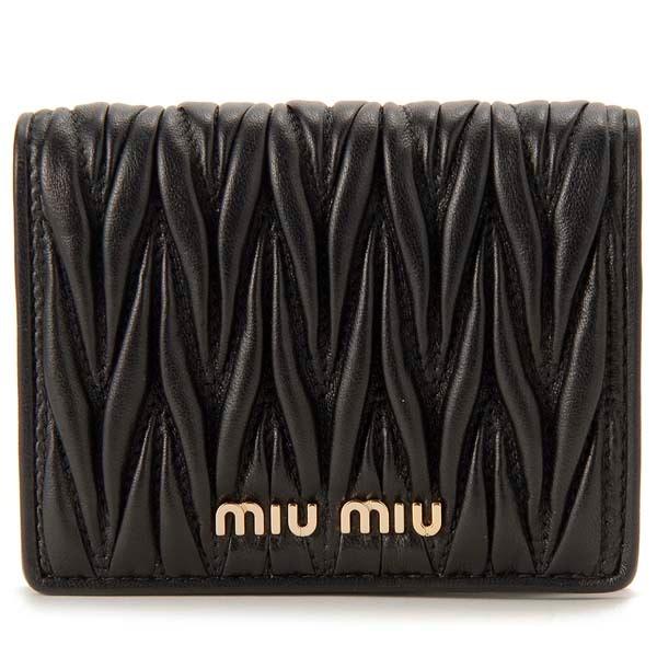 miu miu（ミュウミュウ） 二つ折り財布 レディース ブラック 5MV204