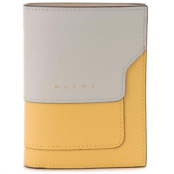 MARNI 二つ折り財布 イエロー/グレー MARNI マルニ 二つ折り財布 レディース グレー×イエロー