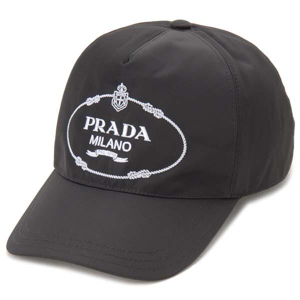 プラダ PRADA キャップ [M] メンズ レディース ブラック ロゴ 1HC179 