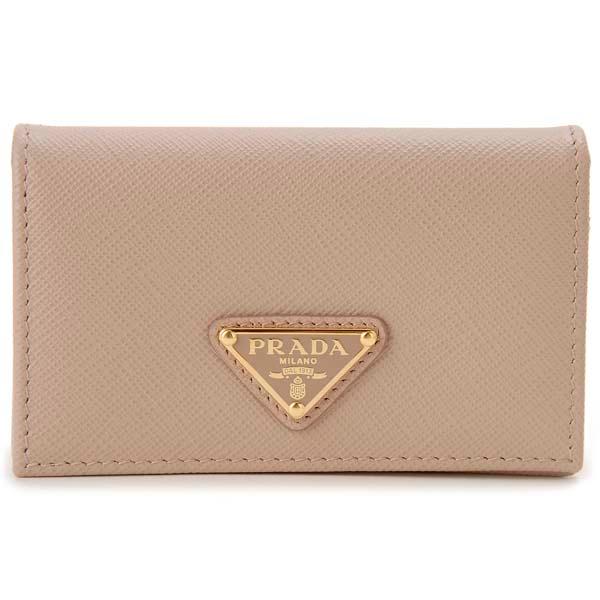 PRADA サフィアーノレザー 名刺入れ ピンクベージュ PRADA プラダ 名刺入れ カードケース ピンクベージュ 1MC122 QHH F0236