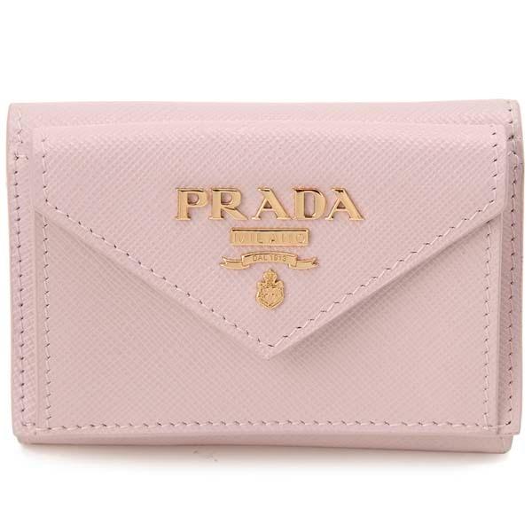 PRADA（プラダ） 三つ折り財布 レディース ピンク 1MH021 QWA F0E18