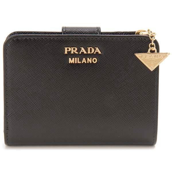 PRADA ブラック 二つ折り財布　箱無し PRADA（プラダ） 二つ折り財布 レディース ブラック 黒 1ML018 2DK3