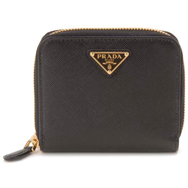 PRADA プラダ 二つ折り財布 レディース ブラック 黒 1ML042 QHH