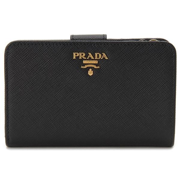 プラダ PRADA 二つ折り財布 1ML225-QWA-F0002 サフィアーノ ブラック 
