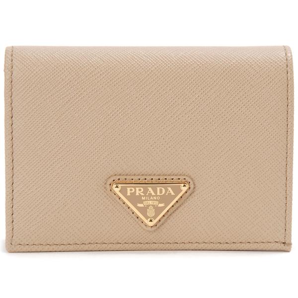 PRADA 二つ折り財布 ベージュ レザー PRADA - PRADA(プラダ) 2つ折り財布 - ベージュ レザーの通販 by