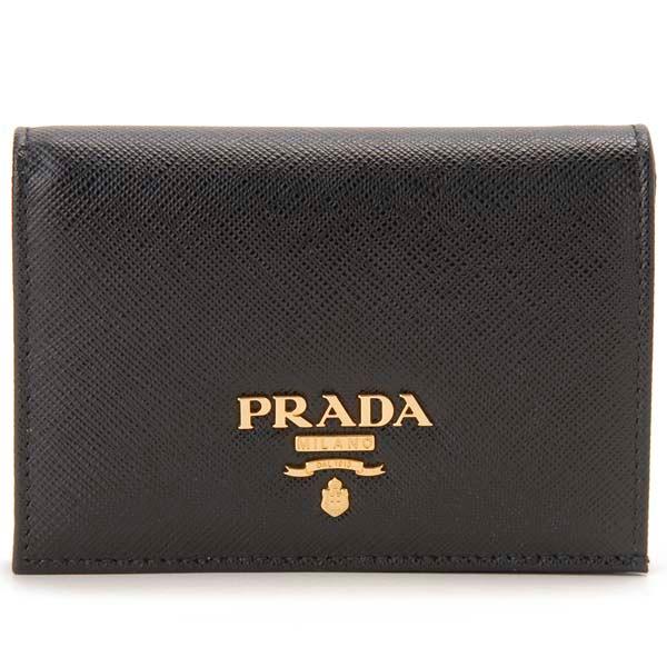 PRADA（プラダ） 二つ折り財布 レディース ブラック 1MV021 QWA F0002