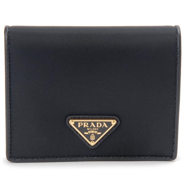 美品▶︎【PRADA】二つ折り財布　カードケース　『プラダ正規店購入』 PRADA プラダ 二つ折り財布 レディース ブラック 1MV204 2DMI F0002 BI