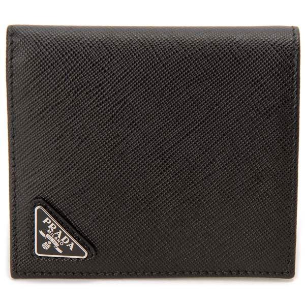 PRADA（プラダ） 二つ折り財布 札入れ ブラック 黒 2MO004 QHH F0002