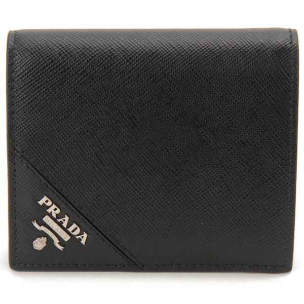PRADA（プラダ） 二つ折り財布 メンズ ブラック 2MO008 QME F0002 : s
