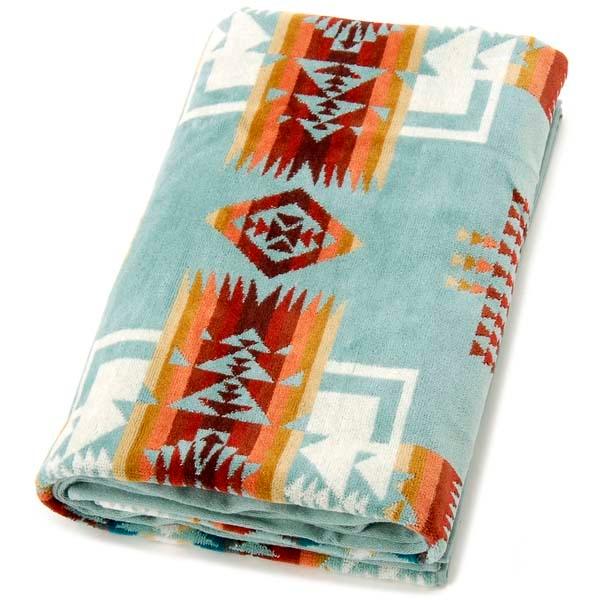 ペンドルトンチーフジョゼフアクア柄ネイティブアメリカンブランケット