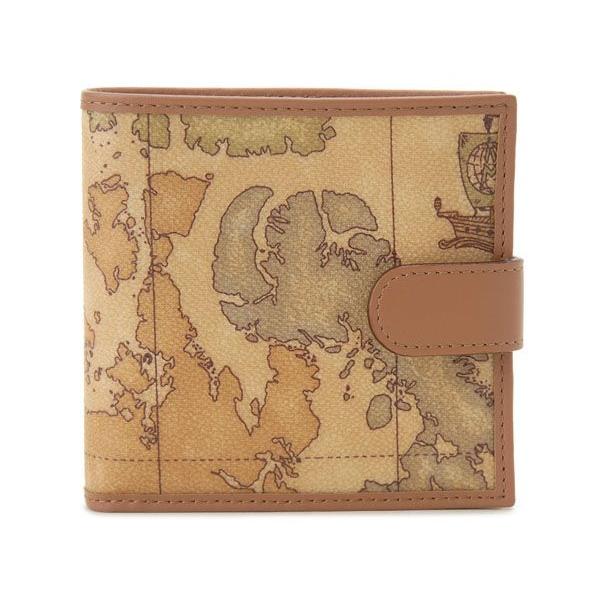 未使用 プリマクラッセ★2つ折りウォレット PVCレザー 本革 マップ柄 茶系 PRIMA CLASSE（プリマクラッセ） ボーナスストアPlus対象店 二つ折り