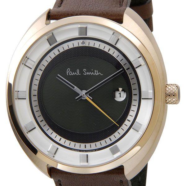 Paul Smith ポールスミス 時計 BV1-020-40 ステアリング ホワイト×モスグリーン ブラウン革ベルト メンズ 腕時計 信頼の日本製  ブティックモデル