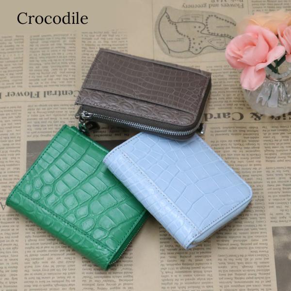 マット クロコダイル コンパクト財布 コインケース ワニ革 本革 公式