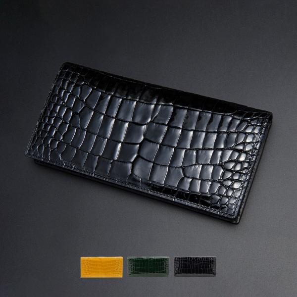 未使用級 1620 RODANIA クロコダイル 長財布 無双 シャイニング クロコダイル 長財布 無双 長札入れ ワニ革 本革 ブラック RODANIA