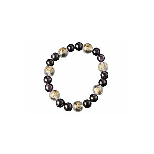 開運/パワーストーン】 天然石水晶 七福神 ブレスレット アメジスト