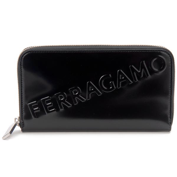 FERRAGAMO Ferragamo フェラガモ 長財布 メンズ ブラック 66 FERRAGAMO Ferragamo フェラガモ 長財布 メンズ ブラック 66