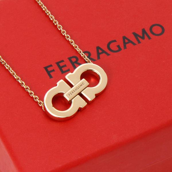 フェラガモ FERRAGAMO ネックレス レディース 76 0872 785181 ダブル ガンチーニ ゴールド