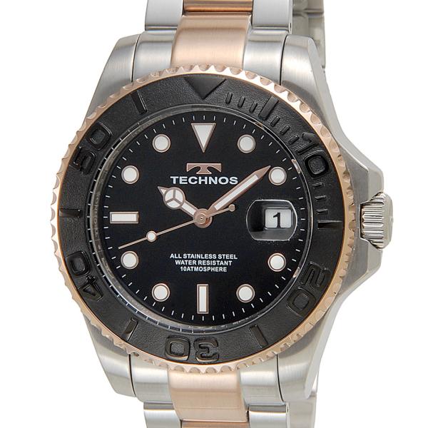 TECHNOS テクノス T9C29PB 100周年記念モデル ブラック×ピンクゴールド メンズ 腕時計