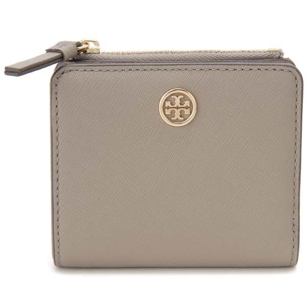 ✨美品✨ TORY BURCH ロビンソン 二つ折り 財布 ウォレット レザー TORY BURCH（トリーバーチ） 二つ折り財布 レディース グレー 54449