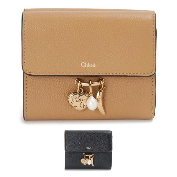 訳あり かぶせにかかる部分左上に汚れあり クロエ Chloe 三つ折り財布