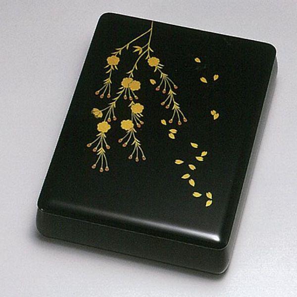 越前漆器4092-5 しだれ桜花 文筥 木箱入り : 名入れギフト漆器のしも  