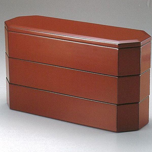 越前漆器4107-6 根来 亀甲三段重 : 名入れギフト漆器のしもむら - 通販