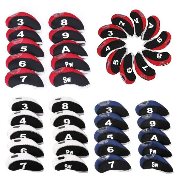 ゴルフヘッドカバー アイアンカバー アイアン用 ネオプレーン製 伸縮性 ナンバー付き