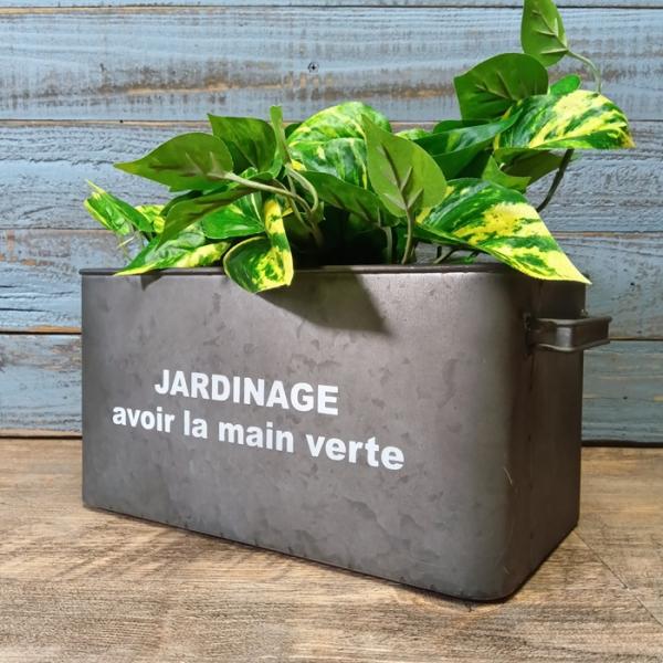 ガーデニング 雑貨 ブリキポット 植木鉢 鉢 鉢カバー プランター ブリキ バケツ アンティーク おしゃれ JARDINAGE レクタングルポット TB-66-80