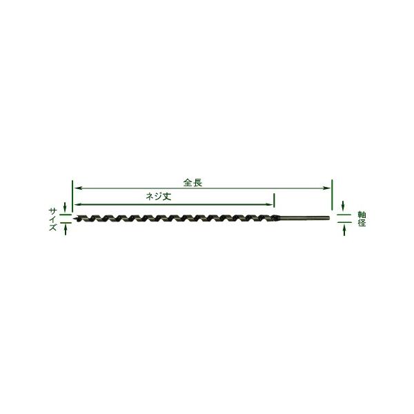 スターエム 小林ギムネ NO.4L 木工用  ロングドリル   400L×12mm