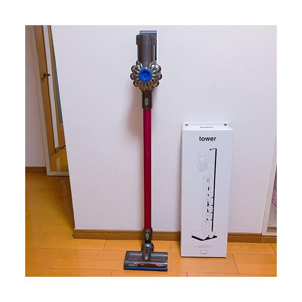 【格安・おまけ付】dyson v8 コードレスクリーナー　山崎実業タワースタンド 楽天市場】【レビュー特典】 山崎実業 【 tower コードレスクリーナー