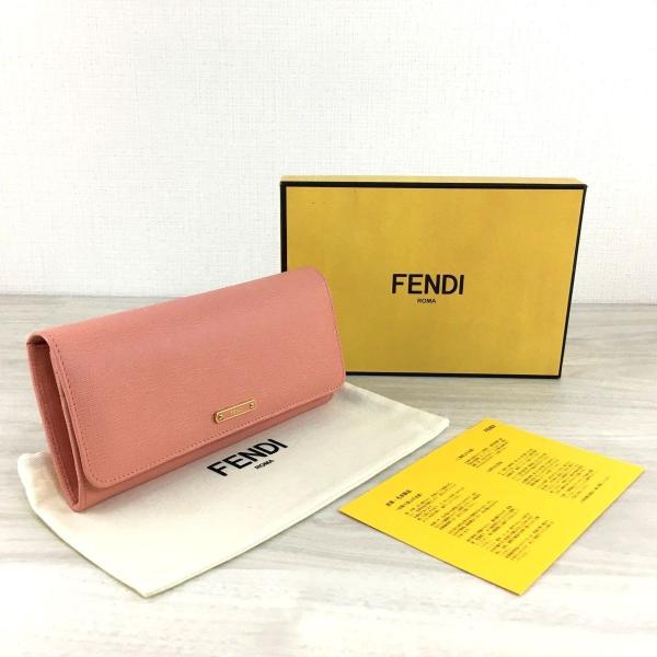 FENDI 送料込み! 未使用品 長財布 ピンク系 8M0251 ロゴ FENDI 送料込み! 未使用品 長財布 ピンク系 8M0251 ロゴ