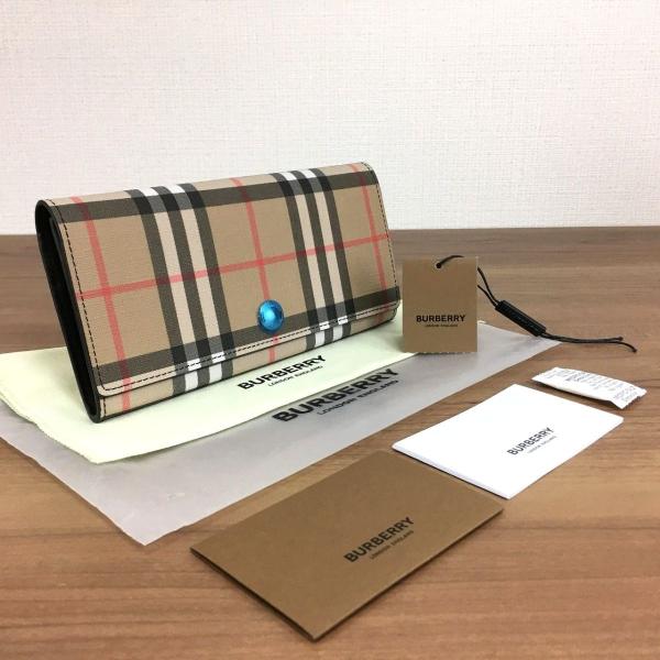 BURBERRY 送料込み！ 未使用品 長財布 バーバリーチェック ベージュ 