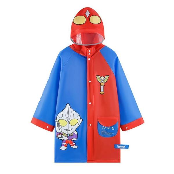 ウルトラマン レインコート 自転車 雨合羽 カッパ 子供用品 子供用 キッズ レインポンチョ 雨具 レインウェア アウトドア 防風 豪雨対策 撥水 防水ポケット