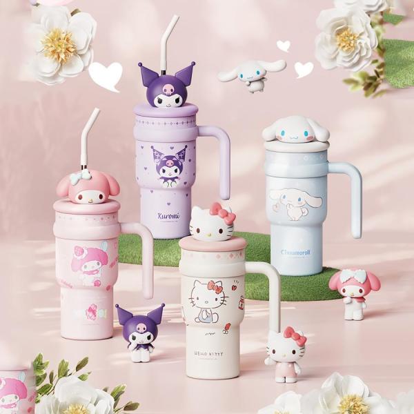 子供用 水筒 ステンレス クロミ風風 シナモン マイメロ ストロー ストロー飲み700ml子供に優しい軽量タイプ クロミ風風 ビッグリボン 女の子 保温 保冷