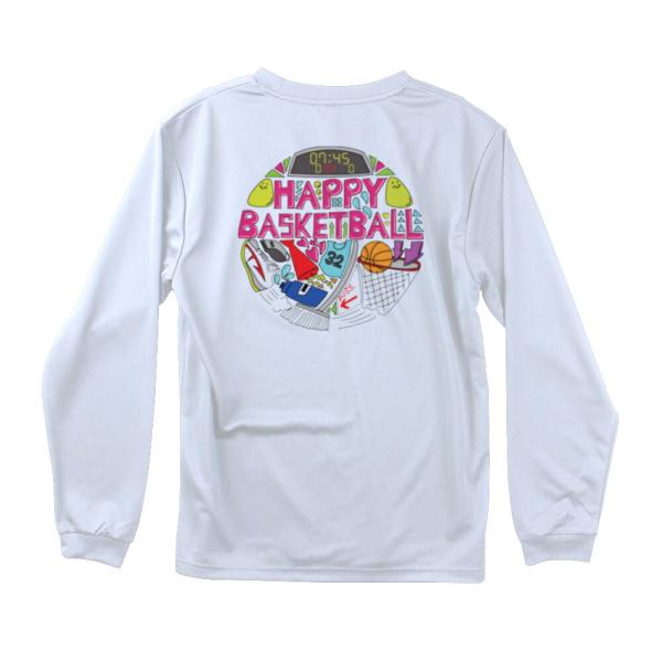 バスケ ロンT メンズ 「HAPPY BASKETBALL」 長袖 練習着 (ノース