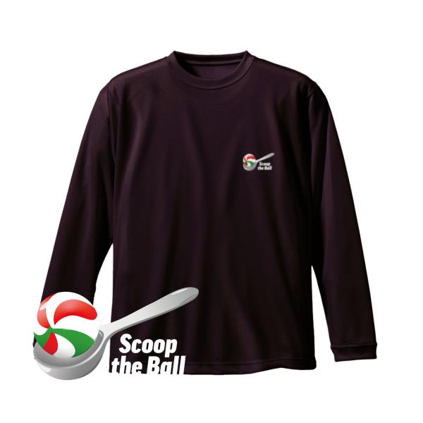 バレーボール ウェア 長袖 「Scoop the Ball」 Tシャツ 練習着　左胸ワンポイントマー...