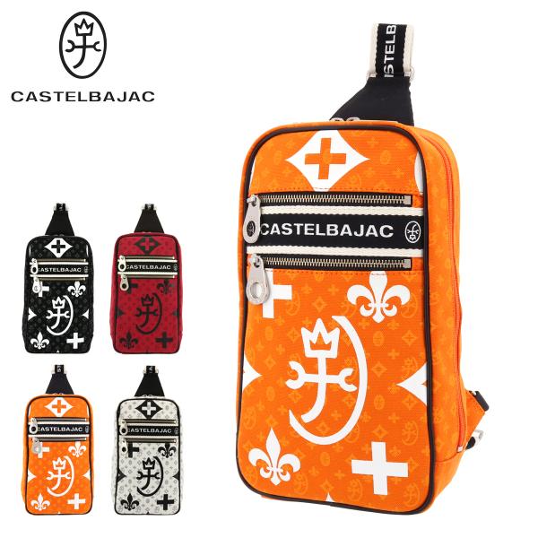 タグ付き✨カステルバジャック　ボディバッグ　ニース　総ロゴ　モノグラム　ブラック カステルバジャック ニース ボディバッグ ワンショルダーバッグ