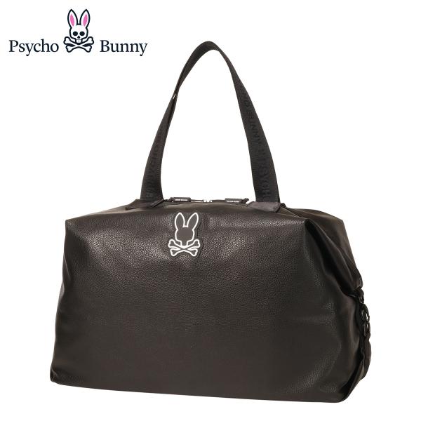 PSYCHO BUNNY ブラックボストンバッグ sacsbar_pbmg5fb2