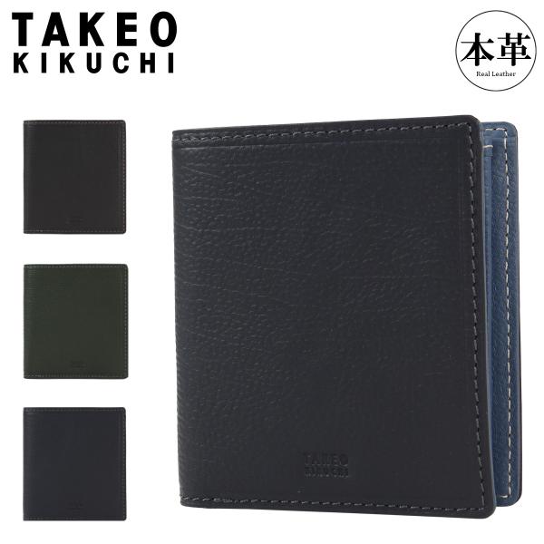 TAKEO KIKUCHI 二つ折り ブラック TAKEO KIKUCHI タケオキクチ 財布 二つ折り テネーロ 1709019 本