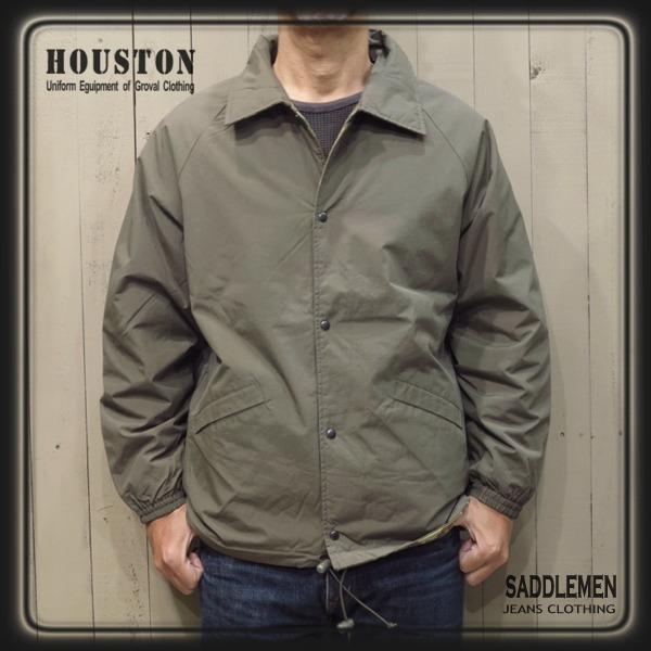 HOUSTON ヒューストン 刺繍コーチジャケット アーミー HOUSTON（ヒューストン） ヒューストン「無地×迷彩リバーシブル