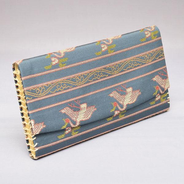 袱紗挟み 茶道具 三つ折帛紗挟み(正絹) 西陣織 雲鶴段紋 女性用