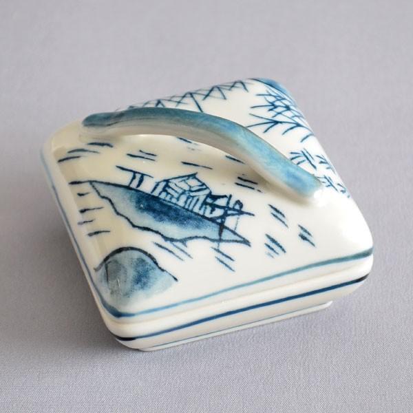 香合 茶道具 西尾瑞豊 作 染付隅田川香合 : 茶道具専門店 (有 香合 茶道具 西尾瑞豊 作 染付隅田川香合 : 茶道具専門店 (有