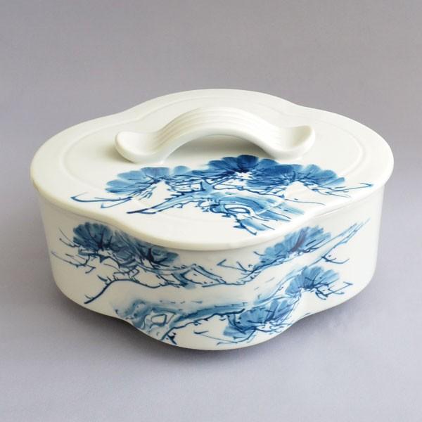 菓子鉢 茶道具 石崎靖典 作 染付老松喰籠 : 茶道具専門店 (有)菊池商店