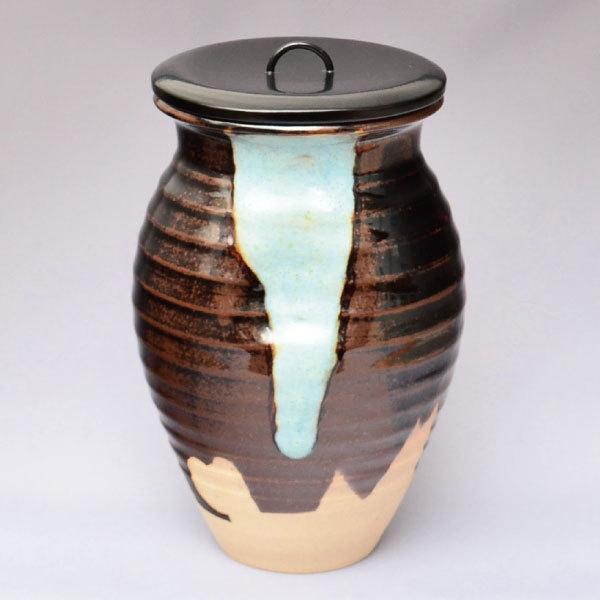 Ｐ２０５　水指　『阿漕窯造』『蘆瀑写水指』　共箱　茶道具 水指 茶道具 陶若窯 ロバク写水指 : 茶道具専門店 (有)菊池商店