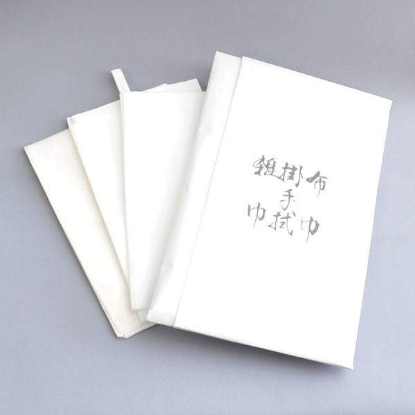 包装：ビニール包装産地：国産(奈良)材質：本麻(布巾)/綿(雑巾・掛手拭)サイズ：布巾 50.3cm×37.2cm / 雑巾 48.4cm×37.8cm / 掛手拭 55.4cm×37.8cm水屋に欠かせない手拭・布巾・雑巾が3枚セットで大...