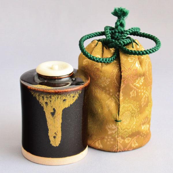 茶入 茶道具 寸胴形茶入 唐花文(正絹仕覆) : 茶道具専門店 (有