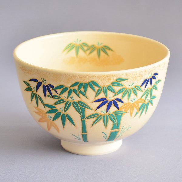 茶碗 茶道具 栄山 作 色絵 竹林茶碗 : 茶道具専門店 (有)菊池商店